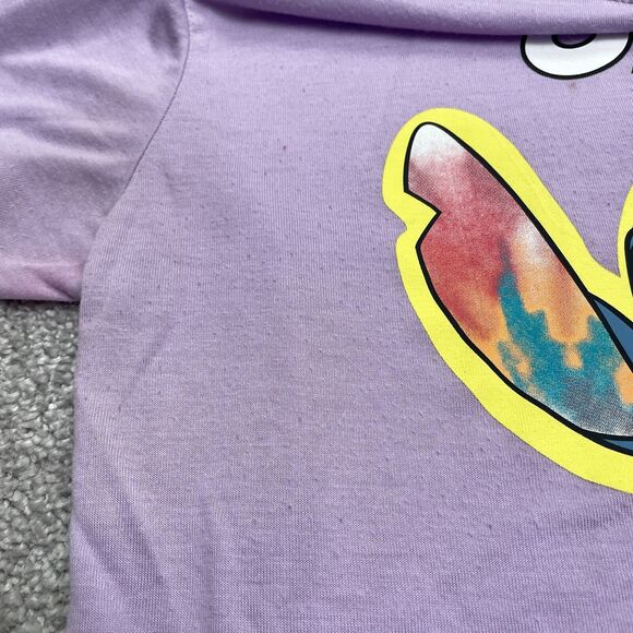 Disney Stitch Ohana Means Family Graphic T-Shirt Juniors Large Purple Casual Tee - Picture 5 of 13